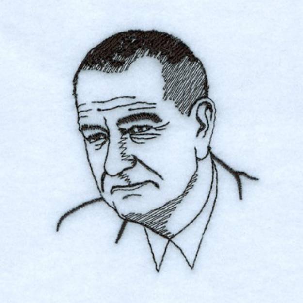 Picture of Lyndon B. Johnson Machine Embroidery Design