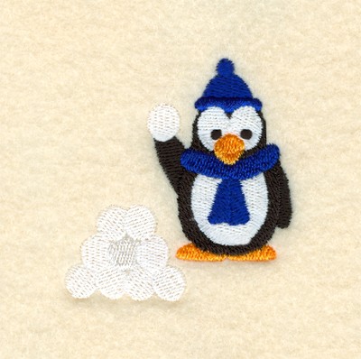 Snowball Penguin Machine Embroidery Design