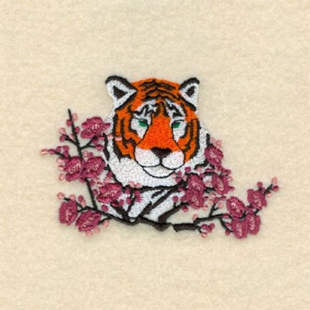 Picture of Tiger with Plum Blossoms Machine Embroidery Design