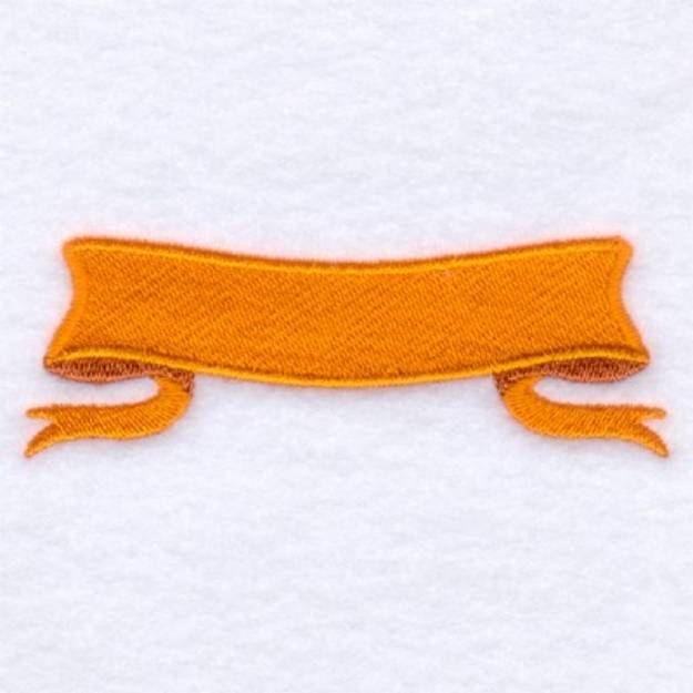 Picture of Orange Ribbon Banner Machine Embroidery Design