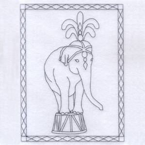 Picture of Circus Elephant Machine Embroidery Design