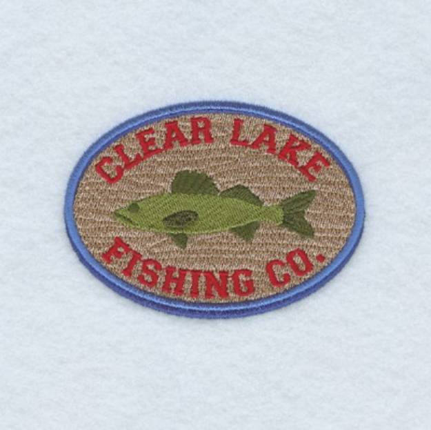 Picture of Clear Lake Fishing Sign Machine Embroidery Design