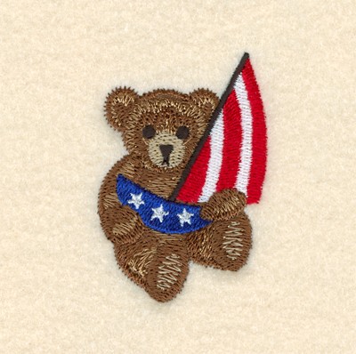 Bear with Sailboat Machine Embroidery Design