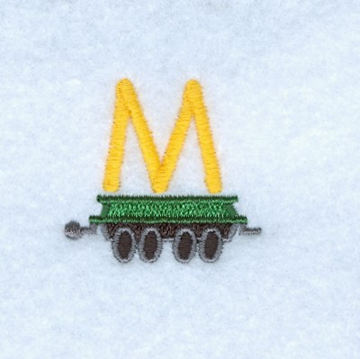 Train Alphabet M Machine Embroidery Design