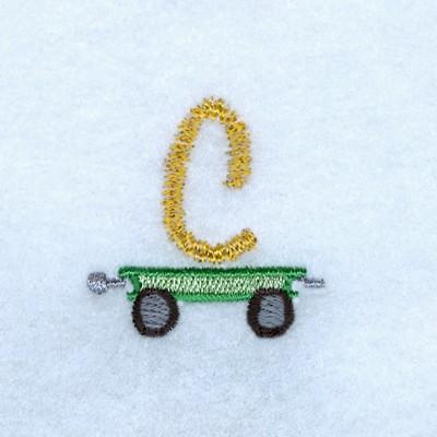 Tractor Alphabet C Machine Embroidery Design