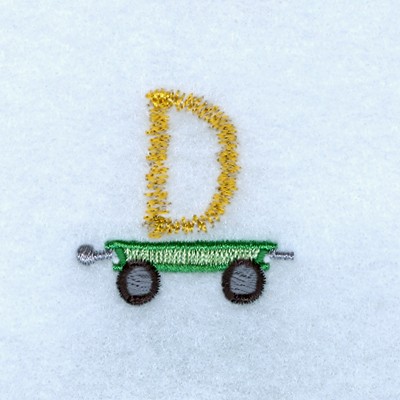 Tractor Alphabet D Machine Embroidery Design