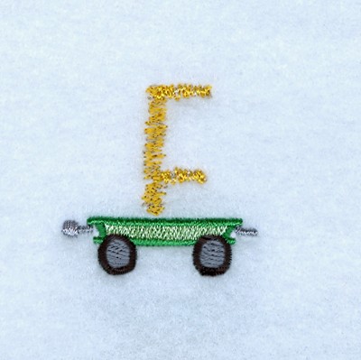Tractor Alphabet F Machine Embroidery Design