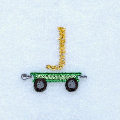 Tractor Alphabet J Machine Embroidery Design