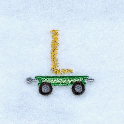 Tractor Alphabet L Machine Embroidery Design
