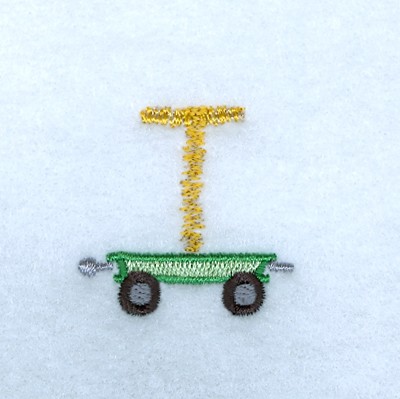 Tractor Alphabet T Machine Embroidery Design