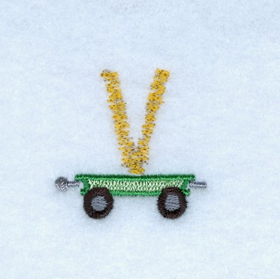 Tractor Alphabet V Machine Embroidery Design