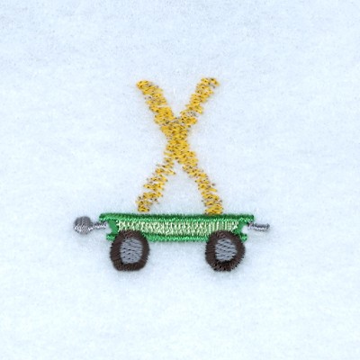 Tractor Alphabet X Machine Embroidery Design