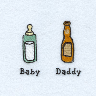 Baby & Daddy Bottles Machine Embroidery Design
