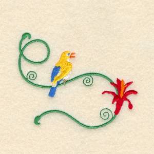 Picture of Whimsical Songbird Machine Embroidery Design