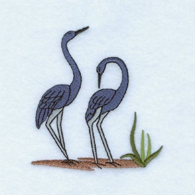 Picture of Crane Pair Machine Embroidery Design