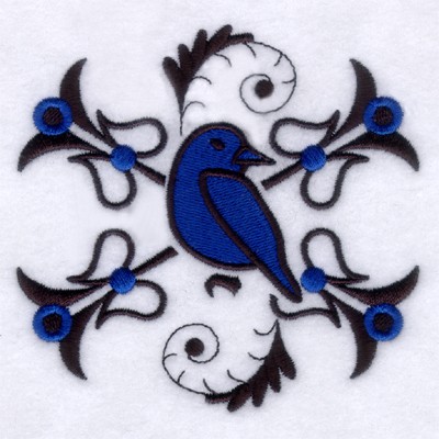 Bird Nouveau Machine Embroidery Design