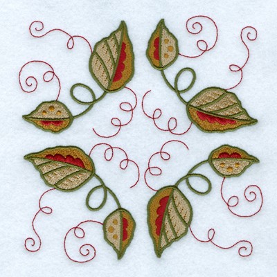 Jacobean Leaves Machine Embroidery Design