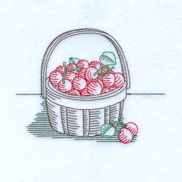 Picture of Vintage Cherries Machine Embroidery Design