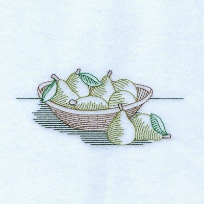 Vintage Pears Machine Embroidery Design