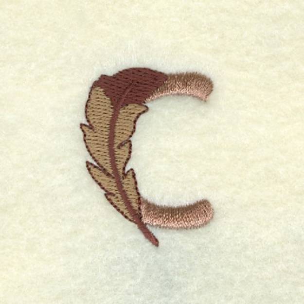 Picture of Feather Letter C Machine Embroidery Design