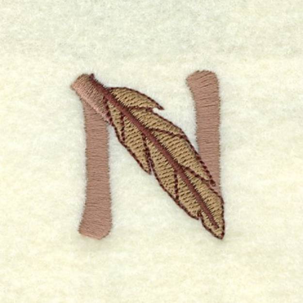 Picture of Feather Letter N Machine Embroidery Design