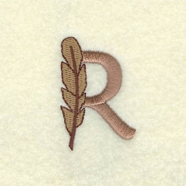 Picture of Feather Letter R Machine Embroidery Design