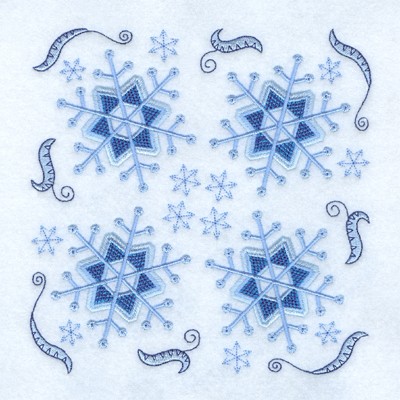Jacobean Snowflake Square Machine Embroidery Design