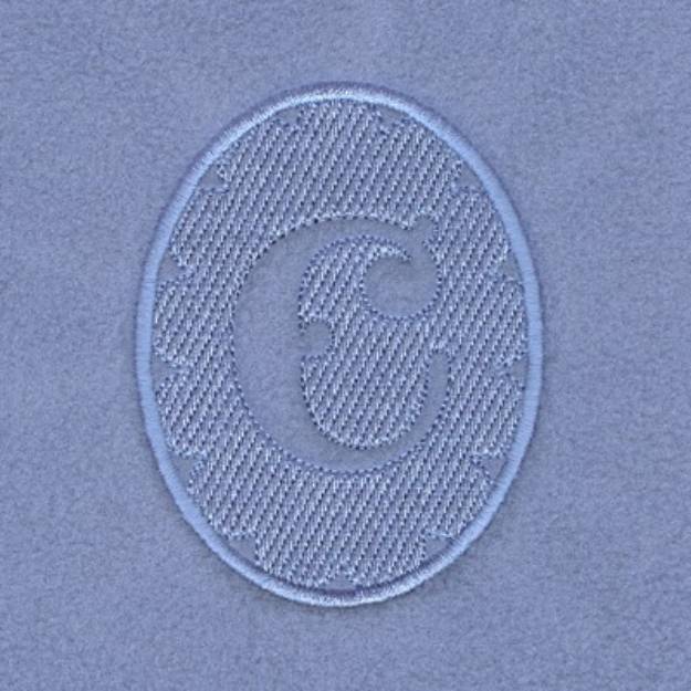 Picture of Embossed Monogram C Machine Embroidery Design