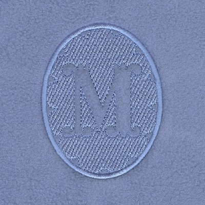 Embossed Monogram M Machine Embroidery Design