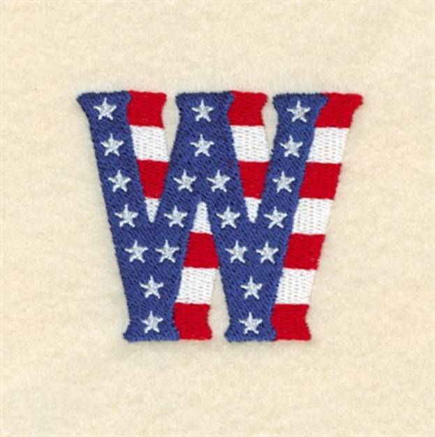 Picture of Patriotic W Machine Embroidery Design