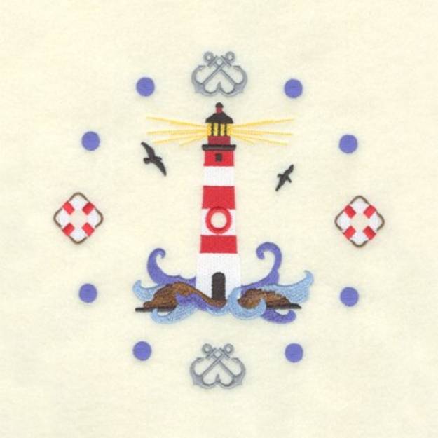 Picture of Lighthouse Clock Machine Embroidery Design