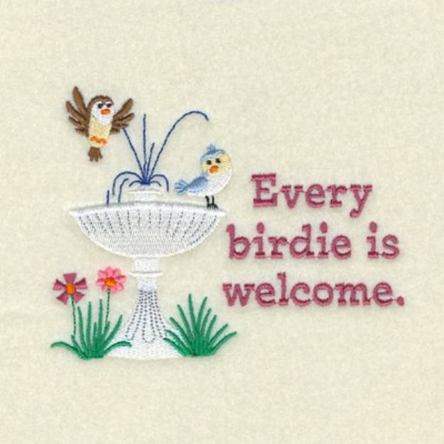 Picture of Every Birdie Welcome Machine Embroidery Design