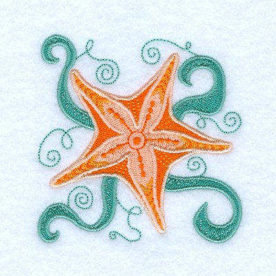 Jacobean Starfish Machine Embroidery Design