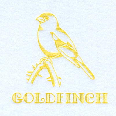Goldfinch Outline Machine Embroidery Design