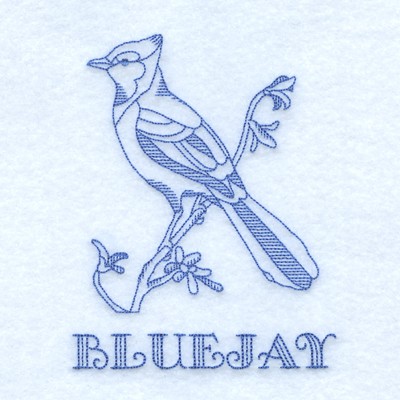 Bluejay  Outline Machine Embroidery Design