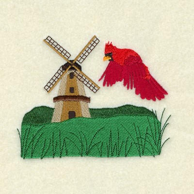 Soaring Male Cardinal Machine Embroidery Design