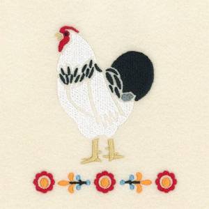 Picture of Rooster Stencil 1 Machine Embroidery Design