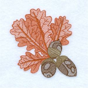 Picture of Fall Acorn Toile Machine Embroidery Design