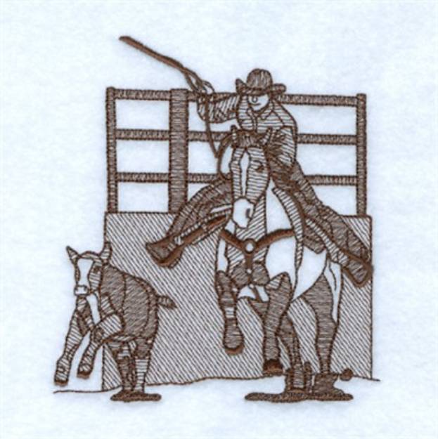 Picture of Rodeo Calf Roping Machine Embroidery Design