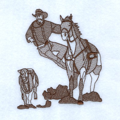 Rodeo Cowboy Jump Machine Embroidery Design