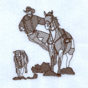 Picture of Rodeo Cowboy Jump Machine Embroidery Design