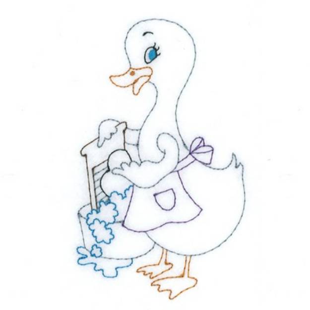 Picture of Duck Washing Clothes Machine Embroidery Design