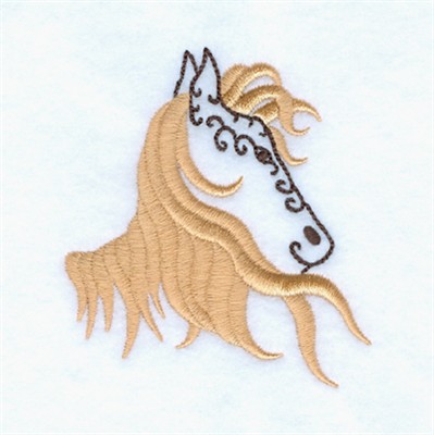 Swirly Horse Head 2 Machine Embroidery Design