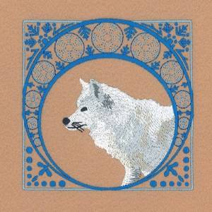 Picture of Winter Arctic Wolf Square Machine Embroidery Design