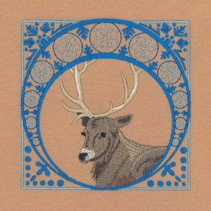 Picture of Winter Deer Square Machine Embroidery Design