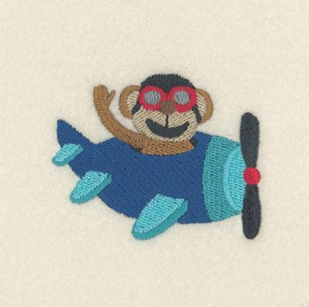 Picture of Monkey & Plane Machine Embroidery Design