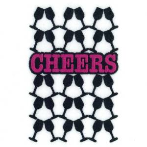 Picture of Cheers Wine Tote Machine Embroidery Design