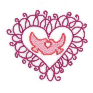 Picture of Love Doves Machine Embroidery Design