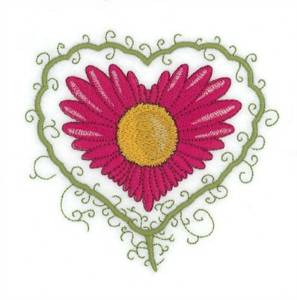 Picture of Flower Heart Machine Embroidery Design