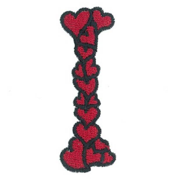 Picture of Hearts Upper Case I Machine Embroidery Design